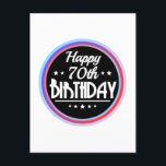 Carte Postale Modern Abstract Happy 70th Birthday<br><div class="desc">Modern Abstract Happy 70th Birthday. 70th birthday gift for women and men who are young at heart and still look good. Great gift for someone turning 70. 70th Birthday Gift idea for father, mother, husband, wife, brother or sister. Funny gift for all who look better than ever. Get this for...</div>