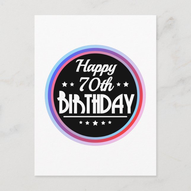Carte Postale Modern Abstract Happy 70th Birthday (Devant)