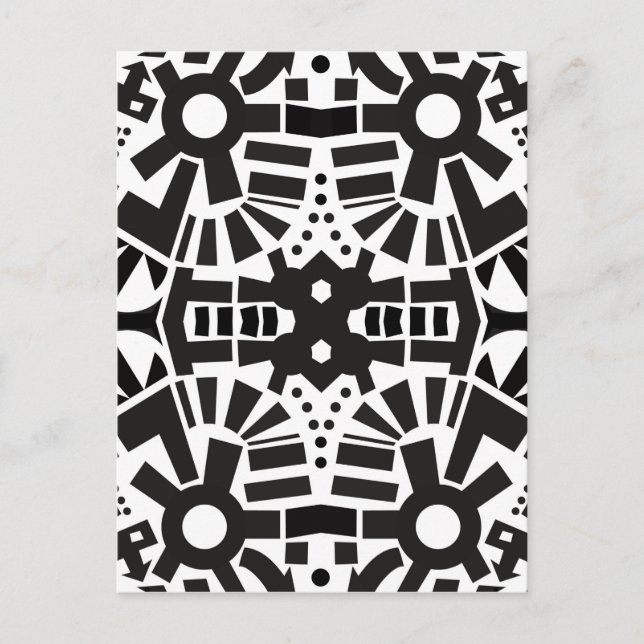 Carte Postale Modern Black & White Geometric Pattern (Devant)