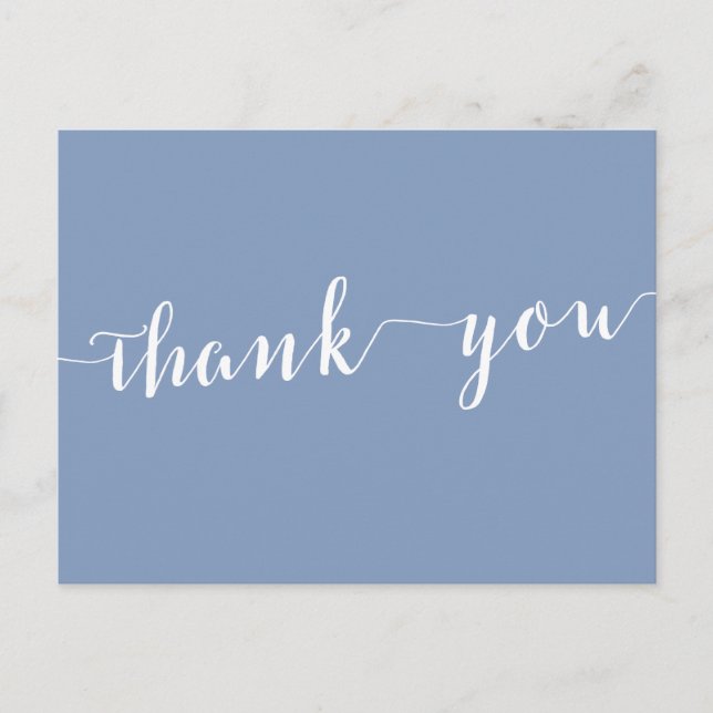Carte Postale Modern Dusty Blue Wedding Thank You Postcards (Devant)
