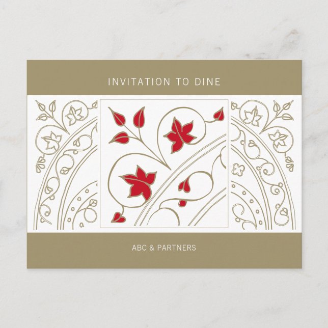 Carte Postale Modern Elegant Business Invitation to Dine (Devant)