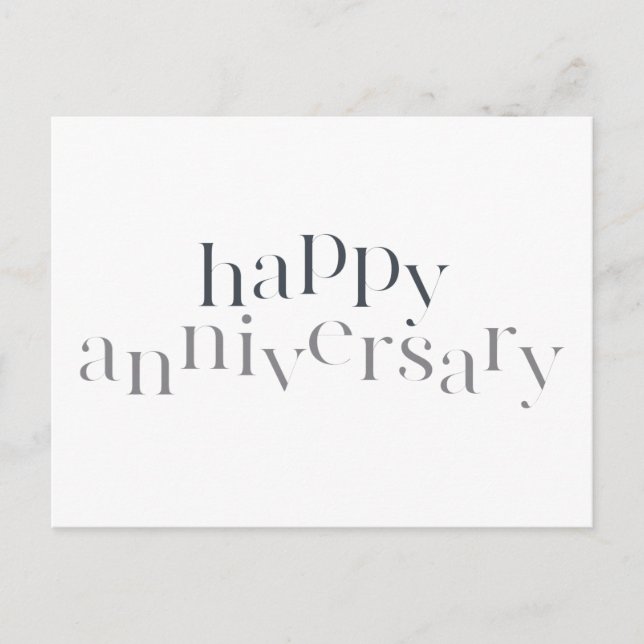 Carte Postale Modern, elegant, chic design Happy Anniversary (Devant)