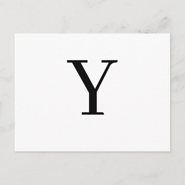 Carte Postale Modern Letter Minimalist Initial Design (Devant)
