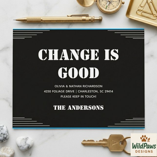 Carte Postale Modern Minimalist Address Change Moving  (Modern Minimalist Address Change Moving Postcard
)