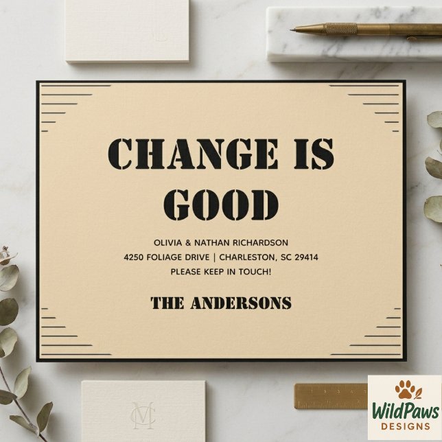 Carte Postale Modern Minimalist Address Change Moving  (Modern Minimalist Address Change Moving Postcard
)