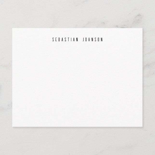 Carte Postale Modern Minimalist Personalized Name Stationery (Devant)