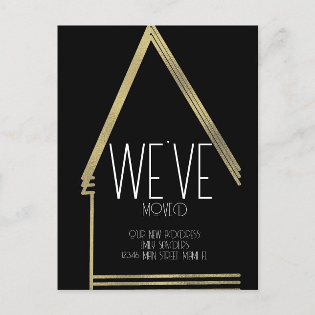 Carte Postale Modern Moved NOUVEAU DOMICILE Adresse Maison (Devant)