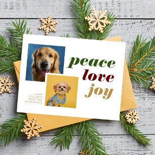 Carte Postale Modern Peace Love Joie Photo Dog Vacances