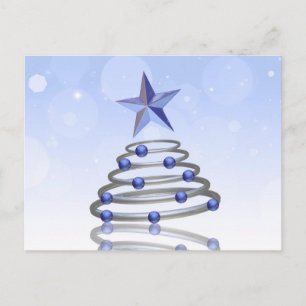Carte postale moderne 3D Chrome arbre de Noël