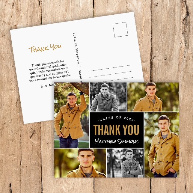 Carte Postale Moderne 6 photo Collage Merci de graduation (Créateur téléchargé)