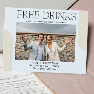 Carte Postale Moderne amusant Boissons gratuites Mariage Sauvez 