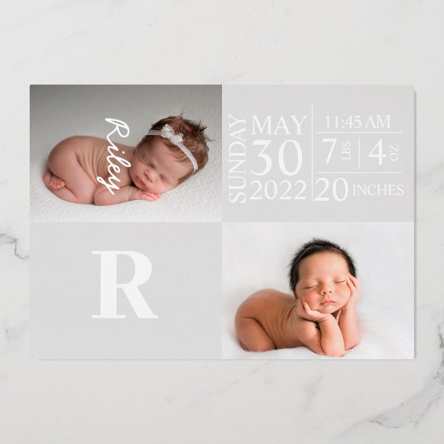 Carte postale moderne Baby Faire-part de naissance (Recto)