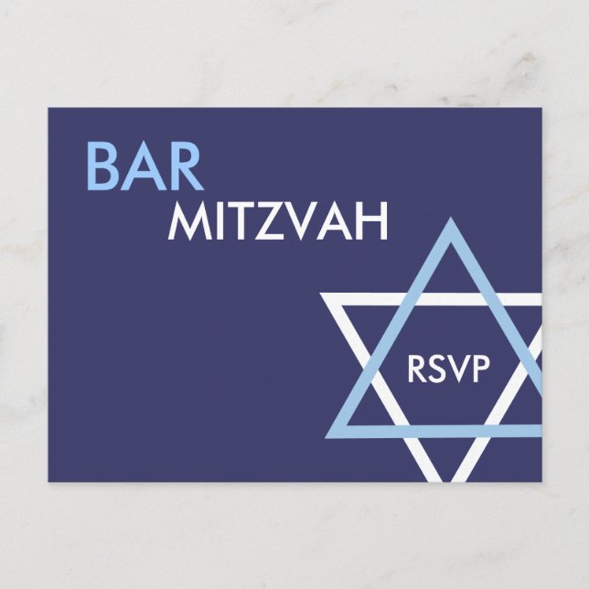 Carte postale moderne Bar Mitzvah RSVP (Devant)