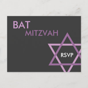 Carte postale moderne Bat mitzvah RSVP