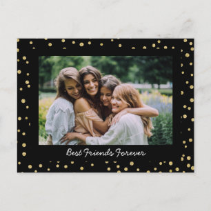 Carte Postale Moderne Best Friends BFF Besoins Photo Black Gold