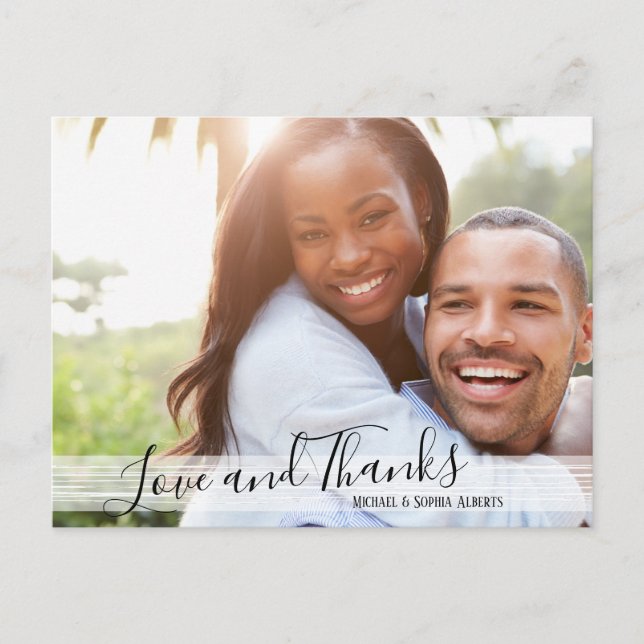 Carte postale moderne Black & White Love & Thanks (Devant)