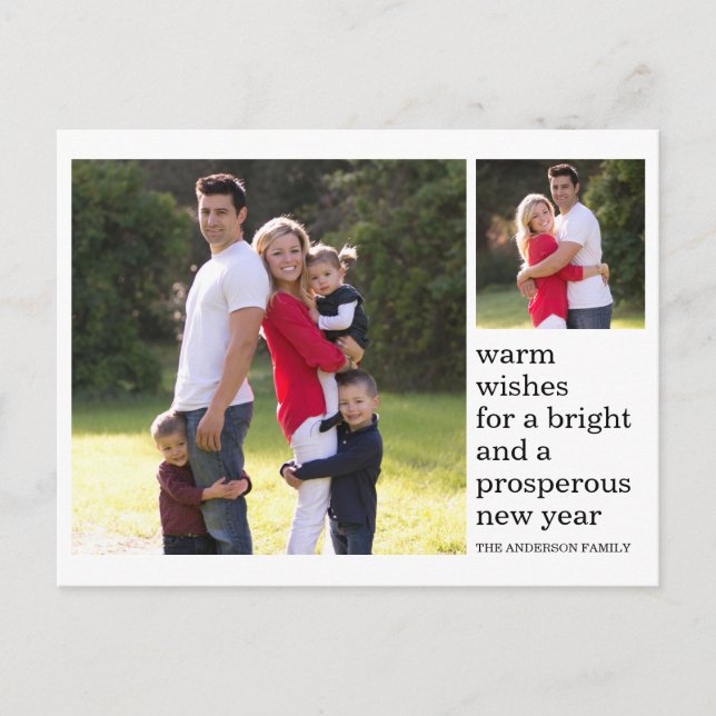 Carte Postale Moderne Chaleureux Voeux Joyeux Nouvel An Photo Ho (Devant)