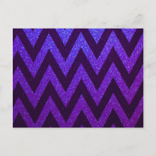 Carte Postale Moderne Chevron bleu et violet