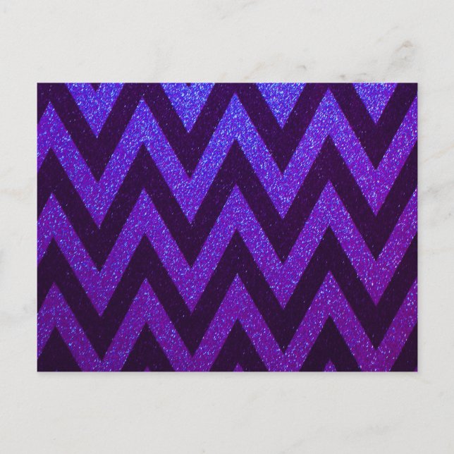 Carte Postale Moderne Chevron bleu et violet (Devant)
