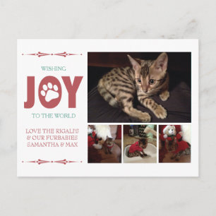Carte postale moderne Claret Red Pet Photo Holiday