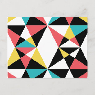 Carte Postale Moderne, coloré, amusant, tendance, motif géométri