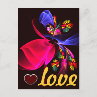 Carte Postale Moderne coloré Floral Abstrait Art Motif #06