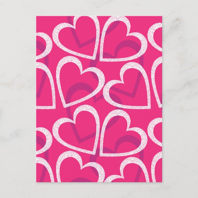 Carte Postale Moderne Cute Heart Motif Love Rose (Devant)