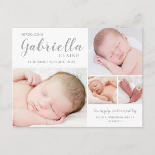 Carte postale moderne d'annonce de naissance sans 