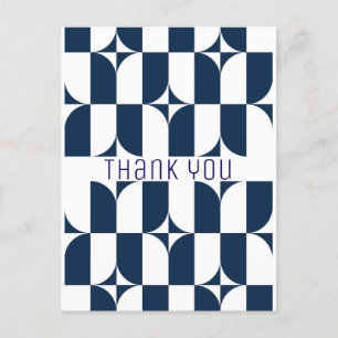 Carte Postale Moderne du milieu du siècle bleu et blanc