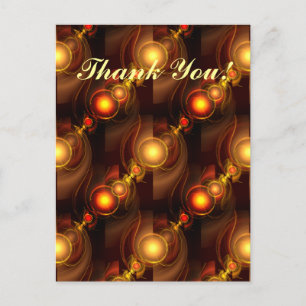 Carte Postale Moderne Élégant Bohème Doré Motif d'Art Abstrait #