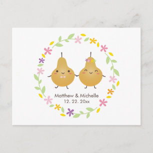 Carte Postale Moderne Élégant Parfait Mariage Paire Enregistrer