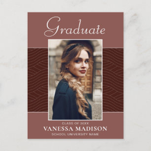Carte Postale Moderne   Élégant Script Terracotta 1 Photo Grad