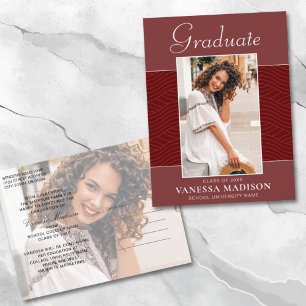 Carte Postale Moderne   Élégant Script Terracotta Red 2 Photo