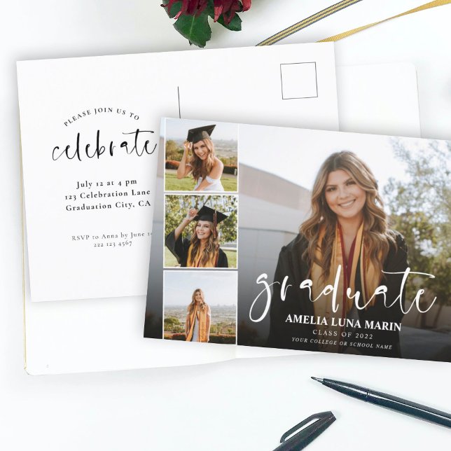 Carte Postale Moderne Élégante Calligraphie amusante Graduation (Créateur téléchargé)