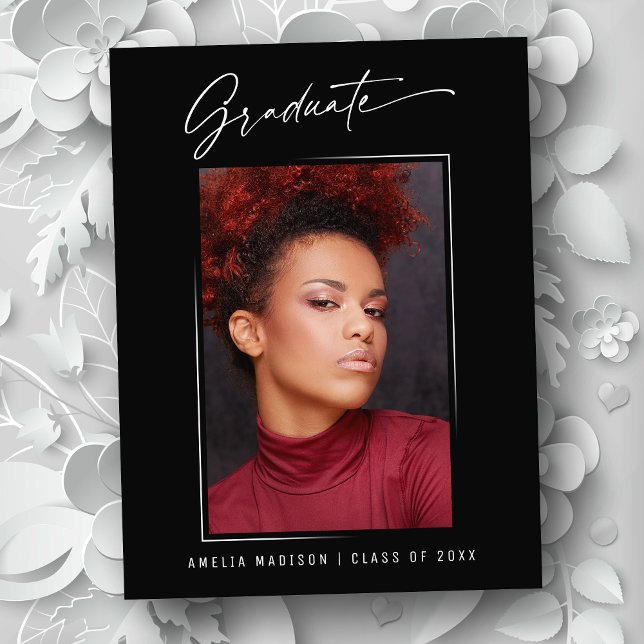 Carte Postale Moderne Élégante Calligraphie Encre Script Grad Ph (Créateur téléchargé)