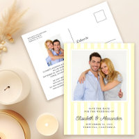 Moderne Élégante Rayure Photo Mariage Économisez L