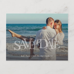 Carte Postale Moderne Enregistrer la date Mariage de superpositi