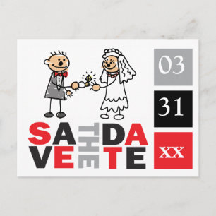 Carte Postale Moderne Enregistrer Les Dates Bride Groom Fiançail
