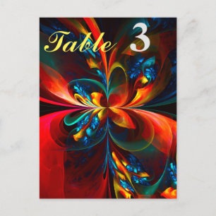 Carte Postale Moderne Floral Abstrait Art Orange Bleu Motif #14