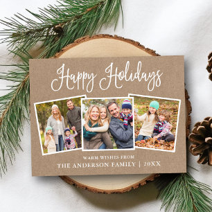 Carte Postale Moderne Fun Calliage 3 Photo Kraft Holiday