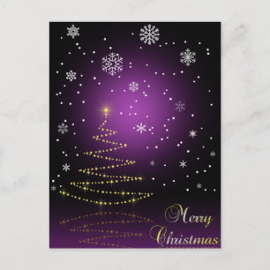 Carte postale moderne Gleamy Christmas Tree Holida