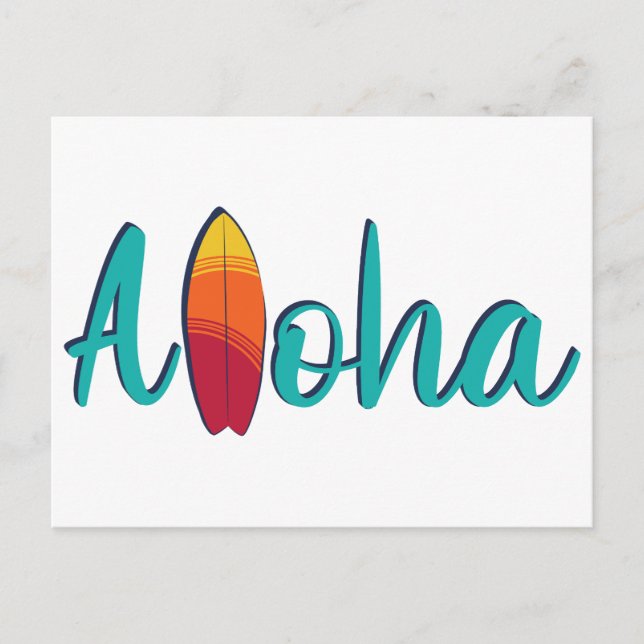 Carte Postale Moderne Île Coloré Aloha Simple  (Devant)
