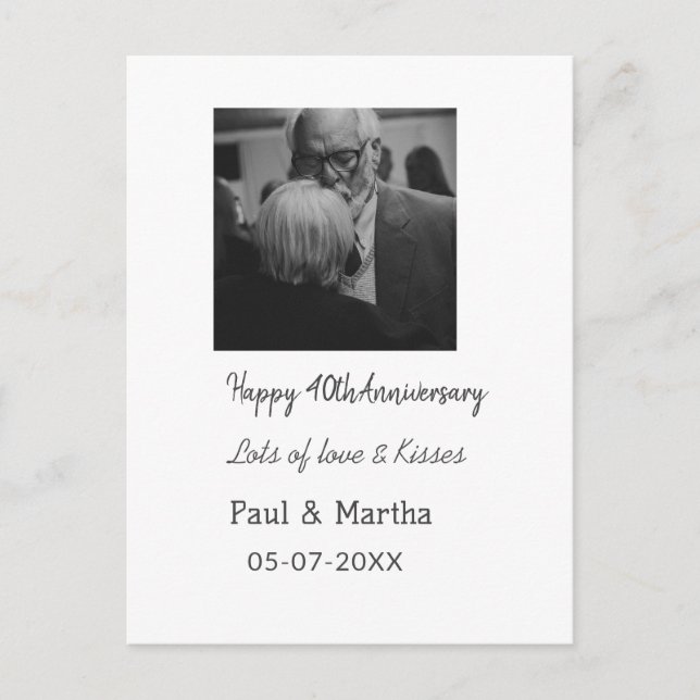 Carte Postale Moderne joyeux 40e anniversaire ajouter nom date p (Devant)