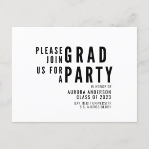 Carte Postale Moderne Minimaliste Graduation 2023 Party