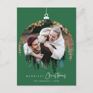 Carte Postale Moderne Minimaliste, Joyeux Noël Photo de Famille