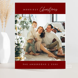 Carte Postale Moderne Minimaliste, Joyeux Noël Photo de Famille