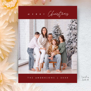 Carte Postale Moderne Minimaliste, Joyeux Noël Photo de Famille