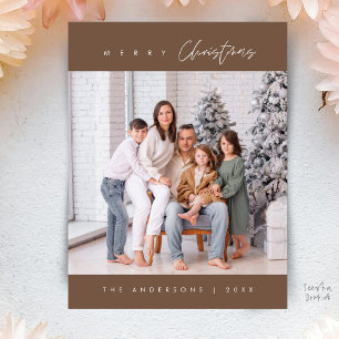 Carte Postale Moderne Minimaliste, Joyeux Noël Photo de Famille