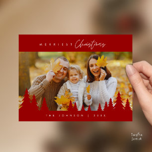 Carte Postale Moderne Minimaliste, Joyeux Noël Photo de Famille