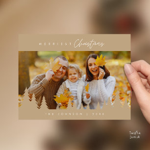 Carte Postale Moderne Minimaliste, Joyeux Noël Photo de Famille